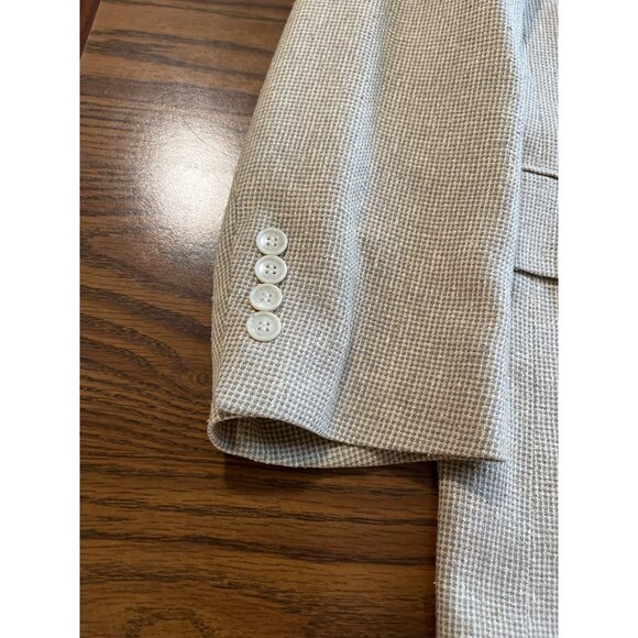 Charing Cross tan pure silk featherweight two button dress jacket size 44 Long - Picture 4 of 8